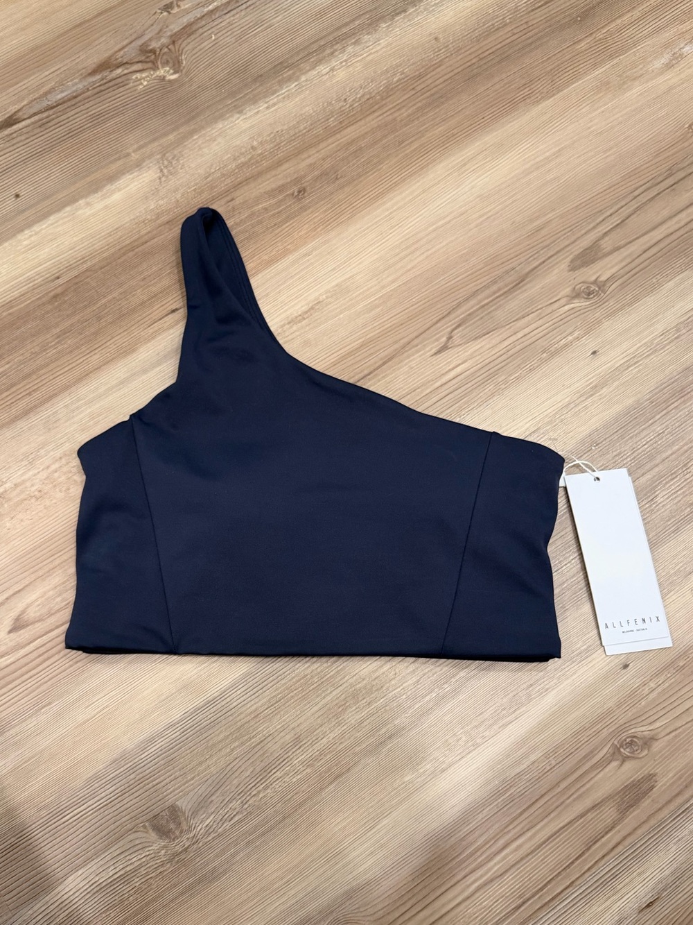 NWT AllFenix One Shoulder/Asymmetrical Navy Sports Bra-Size S